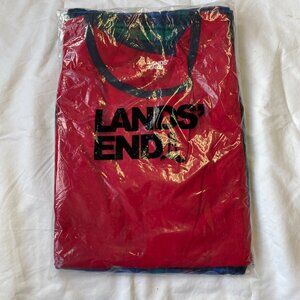 Lands' End Women's Pajama Set Knit Long Sleeve T-Shirt and Flannel Pants, NWT